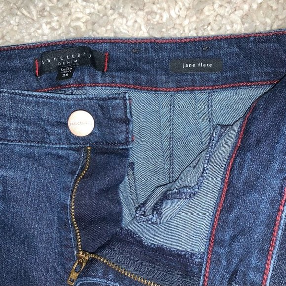 Sanctuary Jane Flare Denim Cropped Jeans Wide Leg Ankle  Dark Wash Size 29 - Picture 11 of 12